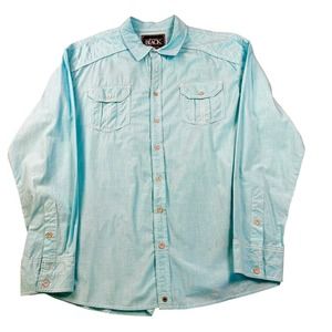 Buckle Black No 48 Athletic Fit Mens XXL‎ Cosmic Aqua Blue Western Shirt